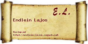 Endlein Lajos névjegykártya